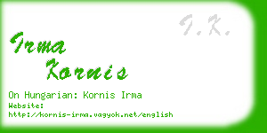 irma kornis business card
